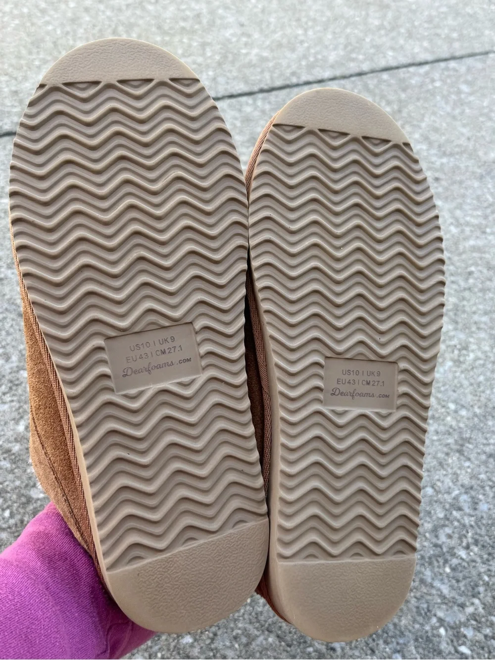 Dluxe by Dearfoams Men’s Lith Suede Shearling Slippers Size 10 Brown